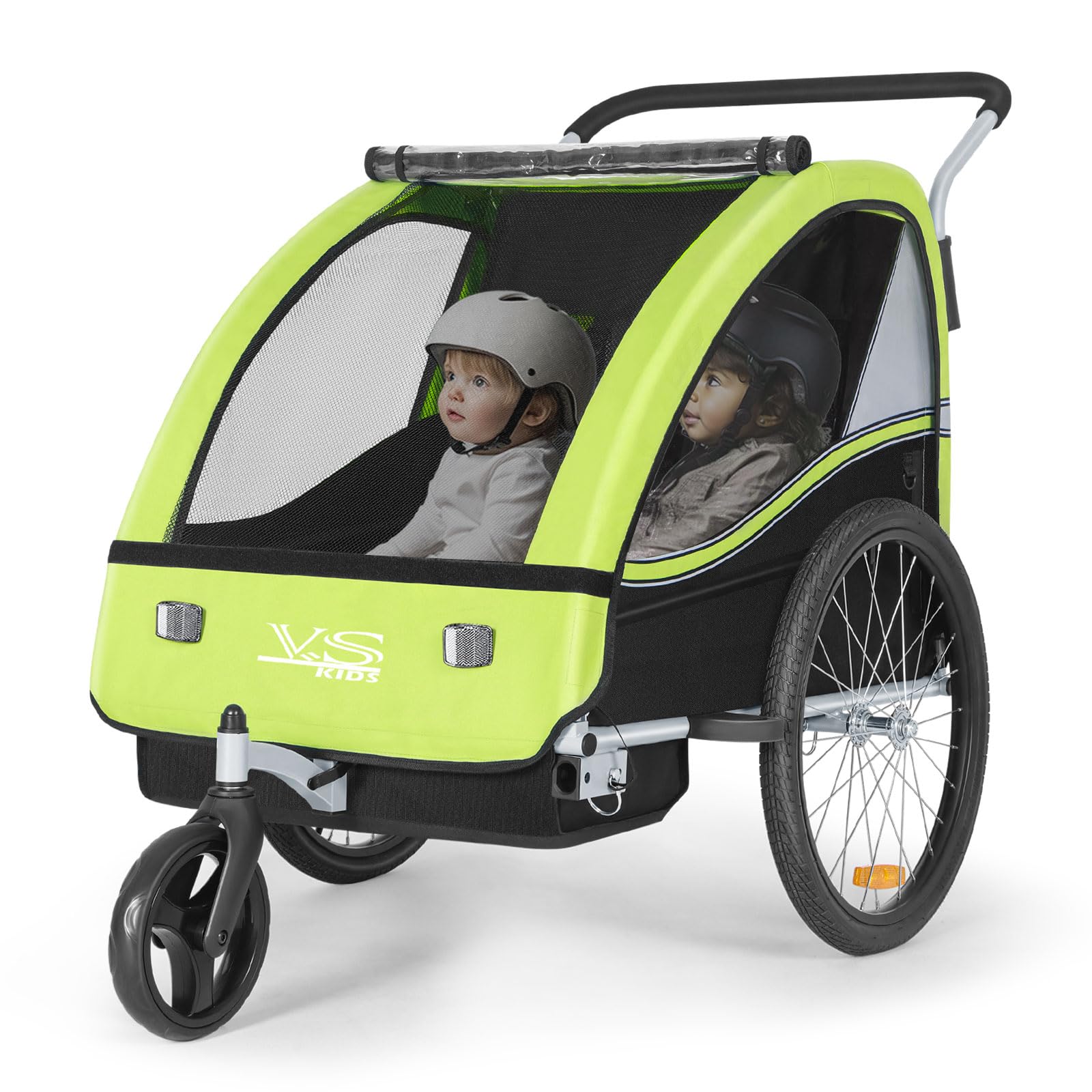 Tiggo VS 2 in 1 Kinderanhänger Fahrradanhänger Anhänger mit Buggy Set Jogger 50202-02 grün