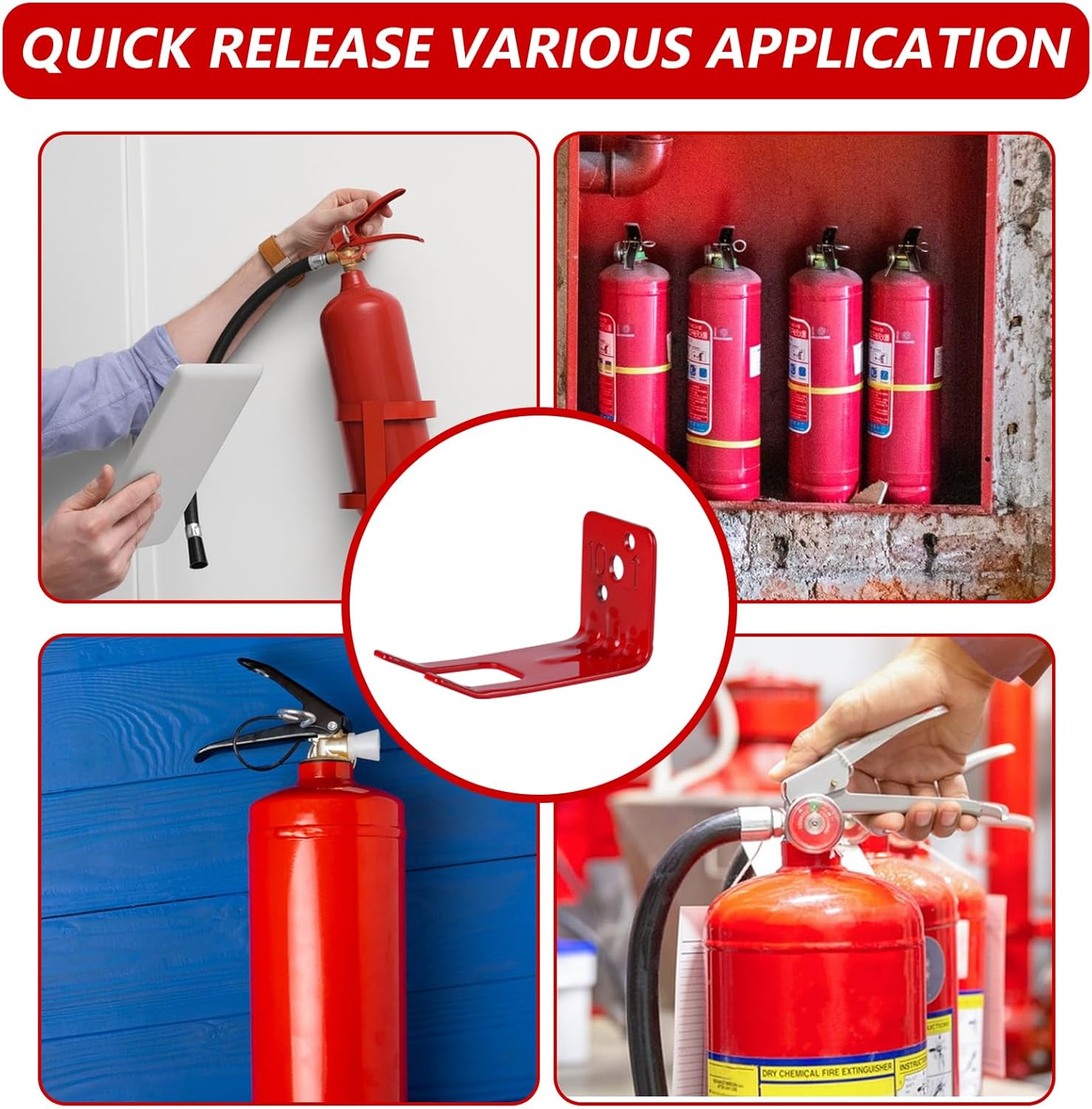 Fire Extinguisher Mounts & Brackets,4 Pack Fire Extinguisher Brackets and Holders, Fire Extinguisher Wall Hook Holder Hanger for 10 lb fire Extinguisher Mount