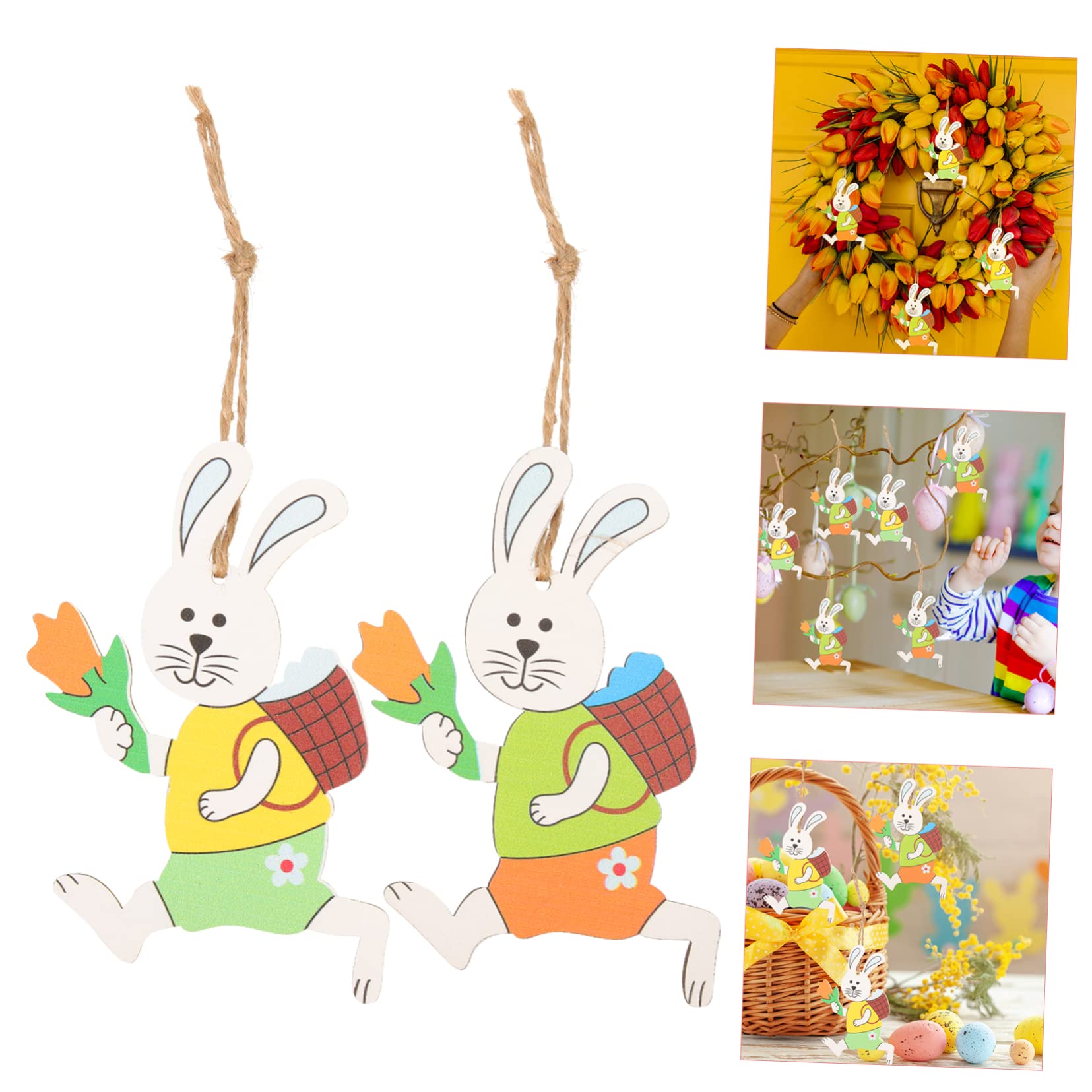 CLMJHG FCXDMY 40 Pezzi di Pasqua in Legno Coniglietto Ciondolo Ornamenti da Appendere per Decorazioni da Giardino Ragazzi e Ragazze Giochi e Decorazioni per la Casa per Creare un'Atmosfera Festiva