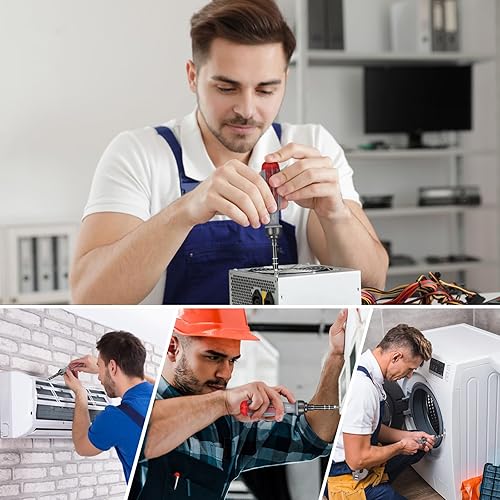 Miniatura 7 de HTAIAYM Destornillador de trinquete, juego de combinación multifuncional 11 en 1, rendimiento duradero, fácil acceso y transporte, diseño compacto,