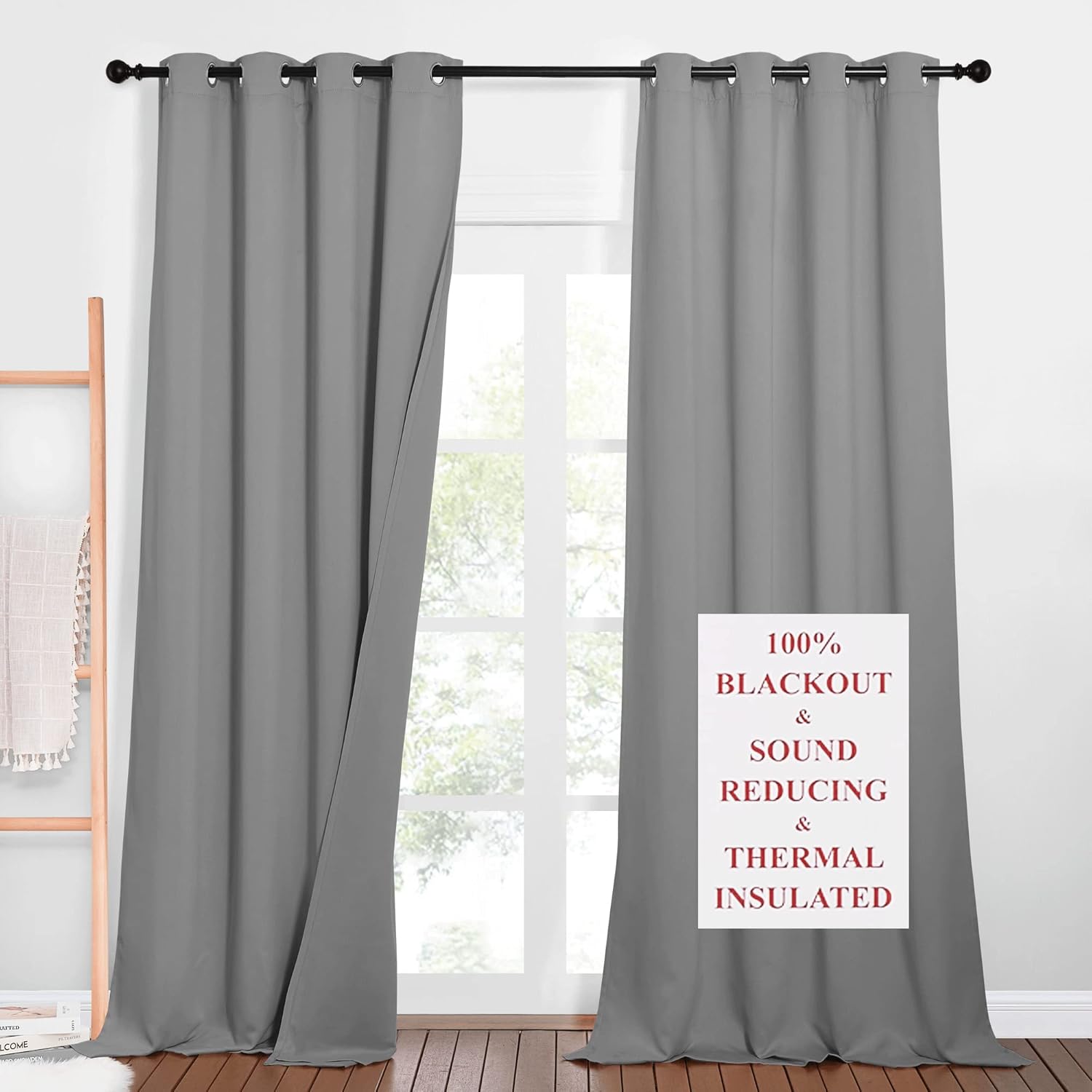 NICETOWN 3in1 Dampen Noise Blackout Thermal Reducing Curtains, Heavy