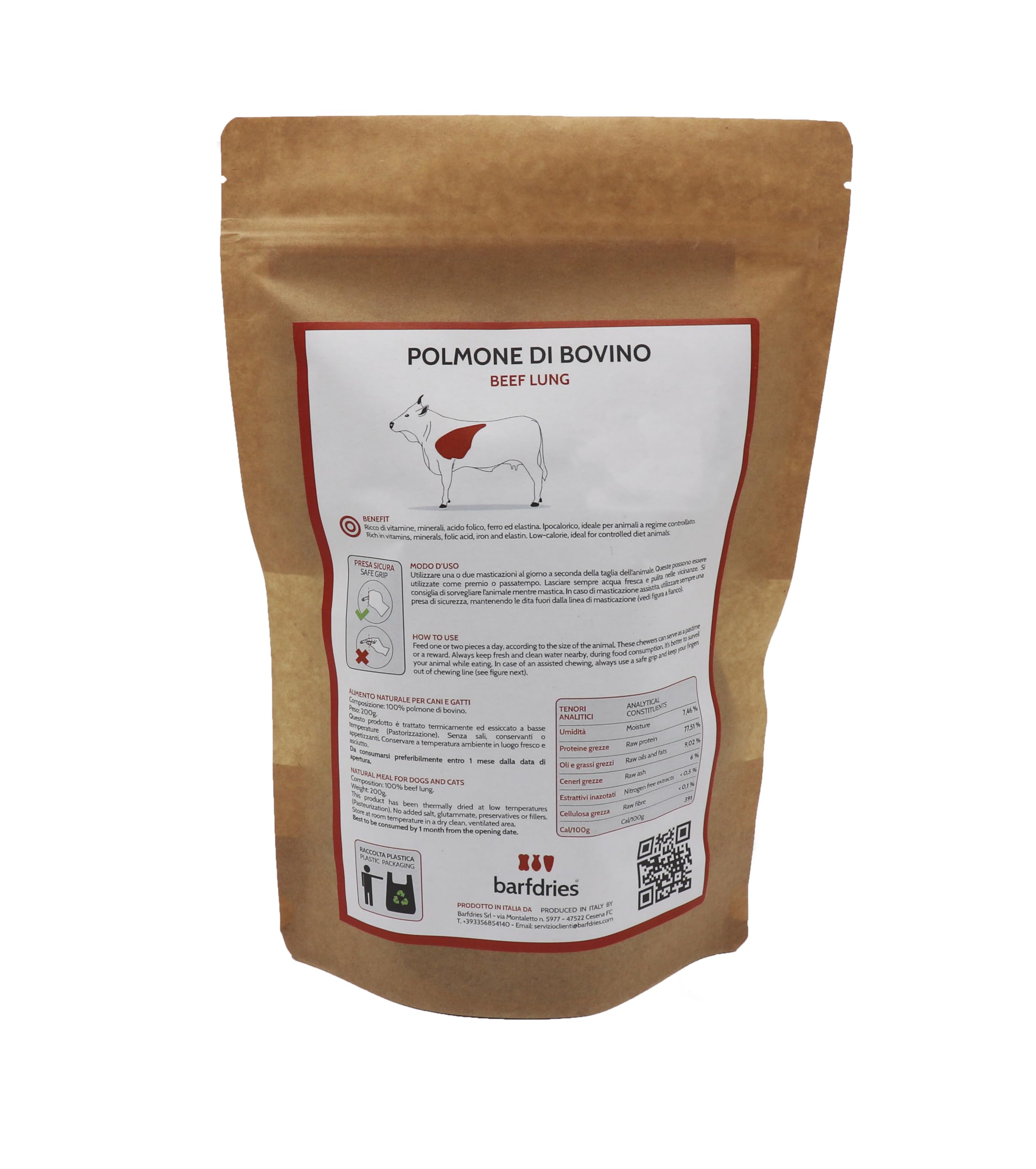 Snack Per Cani Di Polmone Bovino Essiccato Naturale - Confezione Da 1kg, Sano E Delizioso - Foto 2