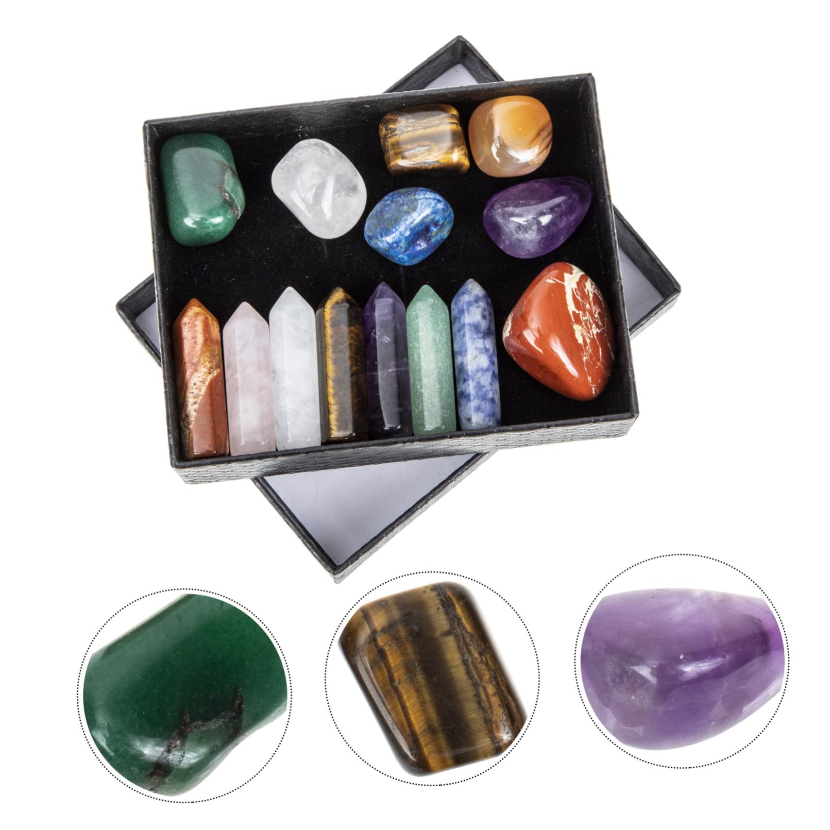 FOMIYES 3 Set Di Pietre Per Chakra Pietre Per Chakra Sfuse Pietre Per Chakra Sfuse Per Set Di Pilastri Di Cristallo Portatili
