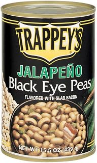 Trappeys Jalapeno Black Eye Peas with Slab Bacon, 15.5 Ounce (Pack of 6)