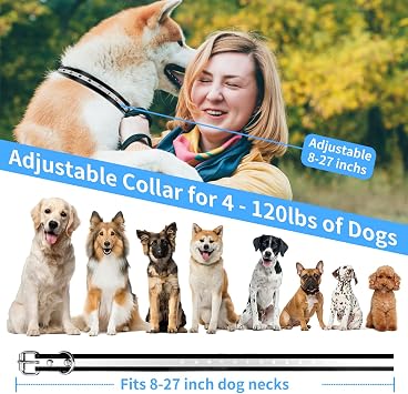 Bark Collar with Remote, Automatic Bark and Training Collar Combo with Beep, Vibration, Shock, Auto Bark Mode, Up to 3300ft Range Dog Shock Collar for Small, Large and Medium Dogs
