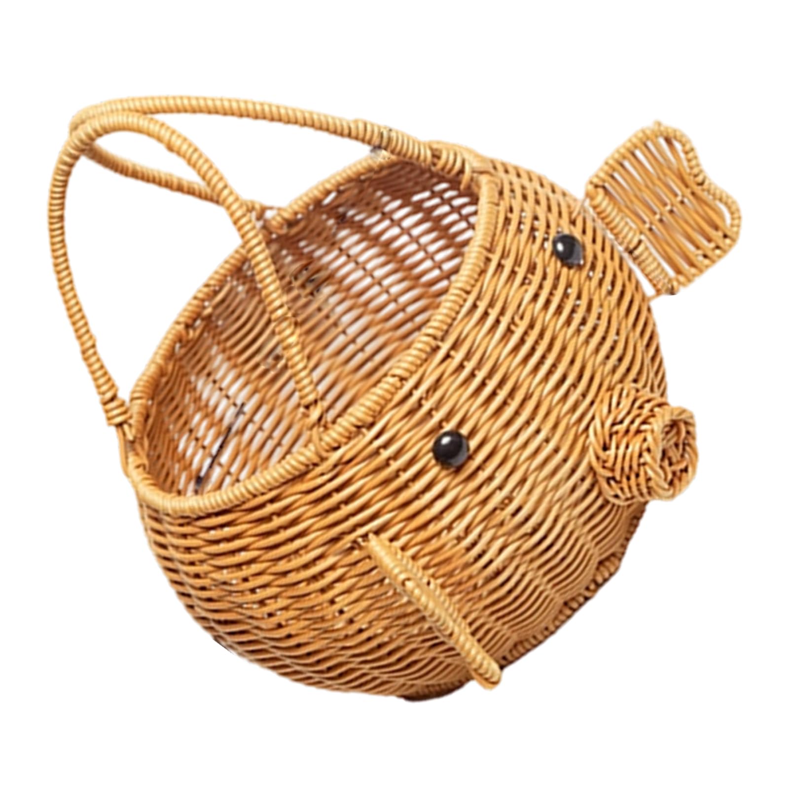ordinarYone Stylish Woven Storage Basket Cupboard Organizers For Snacks Fruits Picnics Decors Sturdy PP Materials Bin With Handles