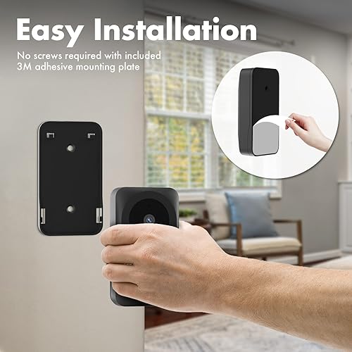 Miniatura 7 de Cámara de timbre inalámbrica, cámara inteligente de timbre de video con timbre, audio de 2 vías, visión nocturna, compatible con WiFi de 2.4G,