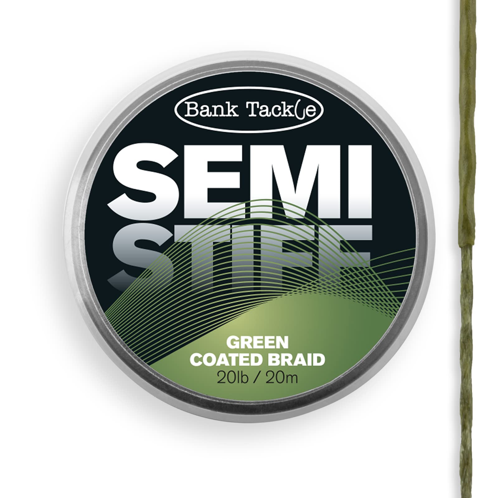 Bank Tackle Semi Stiff Coated Braid 20lb Carp Fishing Terminal Tackle Hooklink for Rigs (Weedy Green)