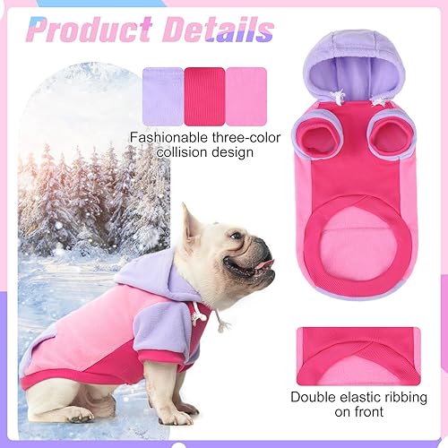 Miniatura 3 de BEAUTYZOO Sudadera con capucha de forro polar para perro con bolsillo y agujero para la correa, ropa elástica para perros pequeños, medianos y