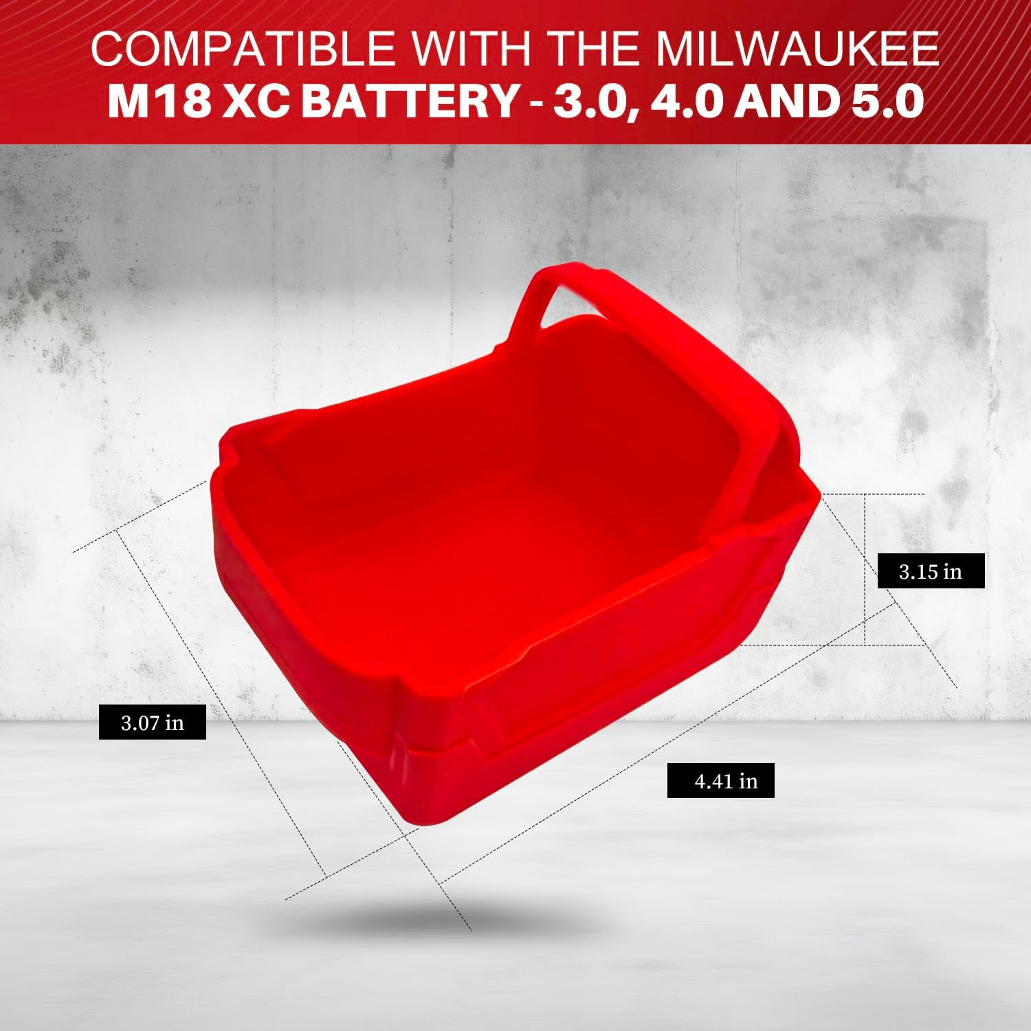 deawater 2PCK RED Silicone Protect case for 18v 3.0 4.0 5.0 Battery (Battery Not Included)