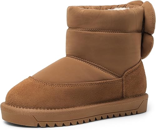 DREAM PAIRS Botas de nieve para niñas de invierno de 0.394 pulgadas con forro de piel sintética para niños pequeños y grandes