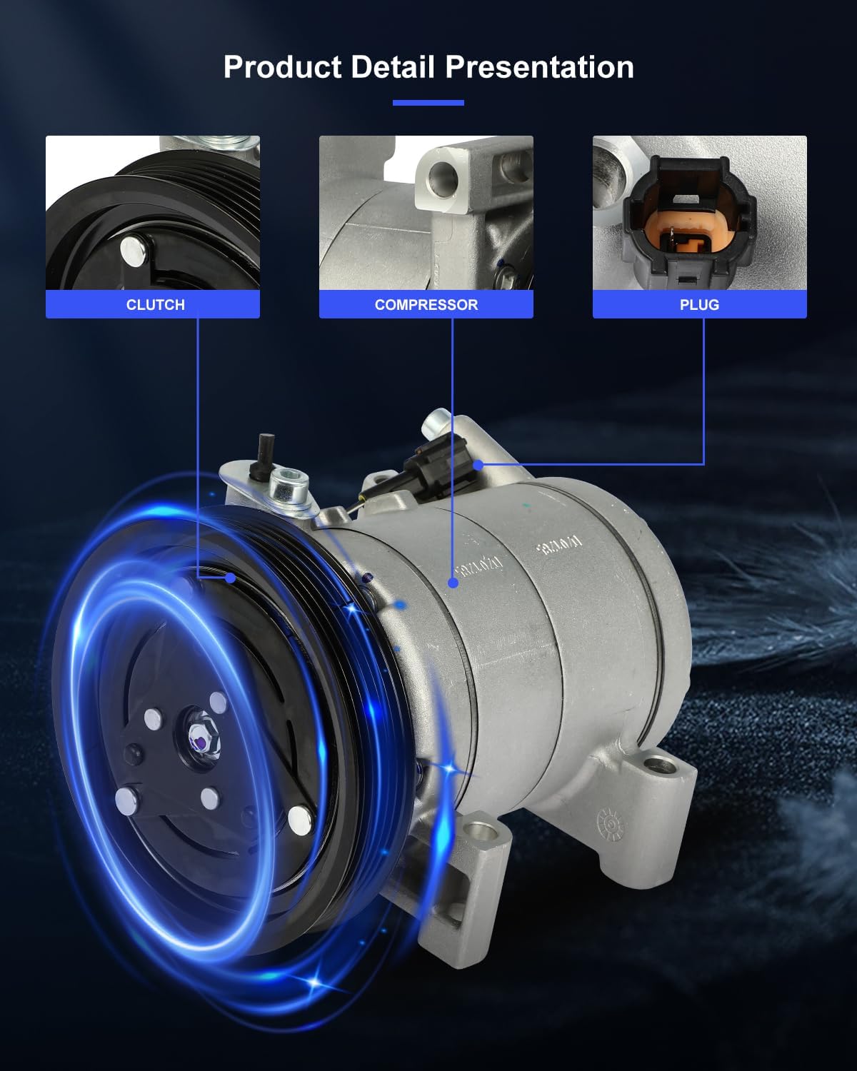 ECCPP AC Compressor Fast Cooling Fit for Nissan Sentra 2000 2001 2002 2003 2004 2005 2006 Air Conditioning Compressor