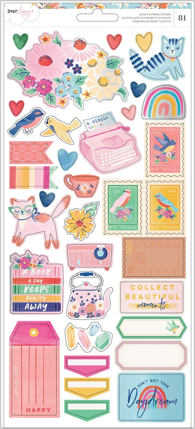 American Crafts Dear Lizzy Iridescent Foil Sticker Sheet