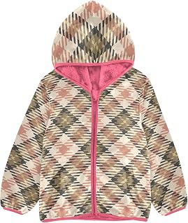 Sudadera con capucha con forro de sherpa para niñas, color crema, rosa y marrón