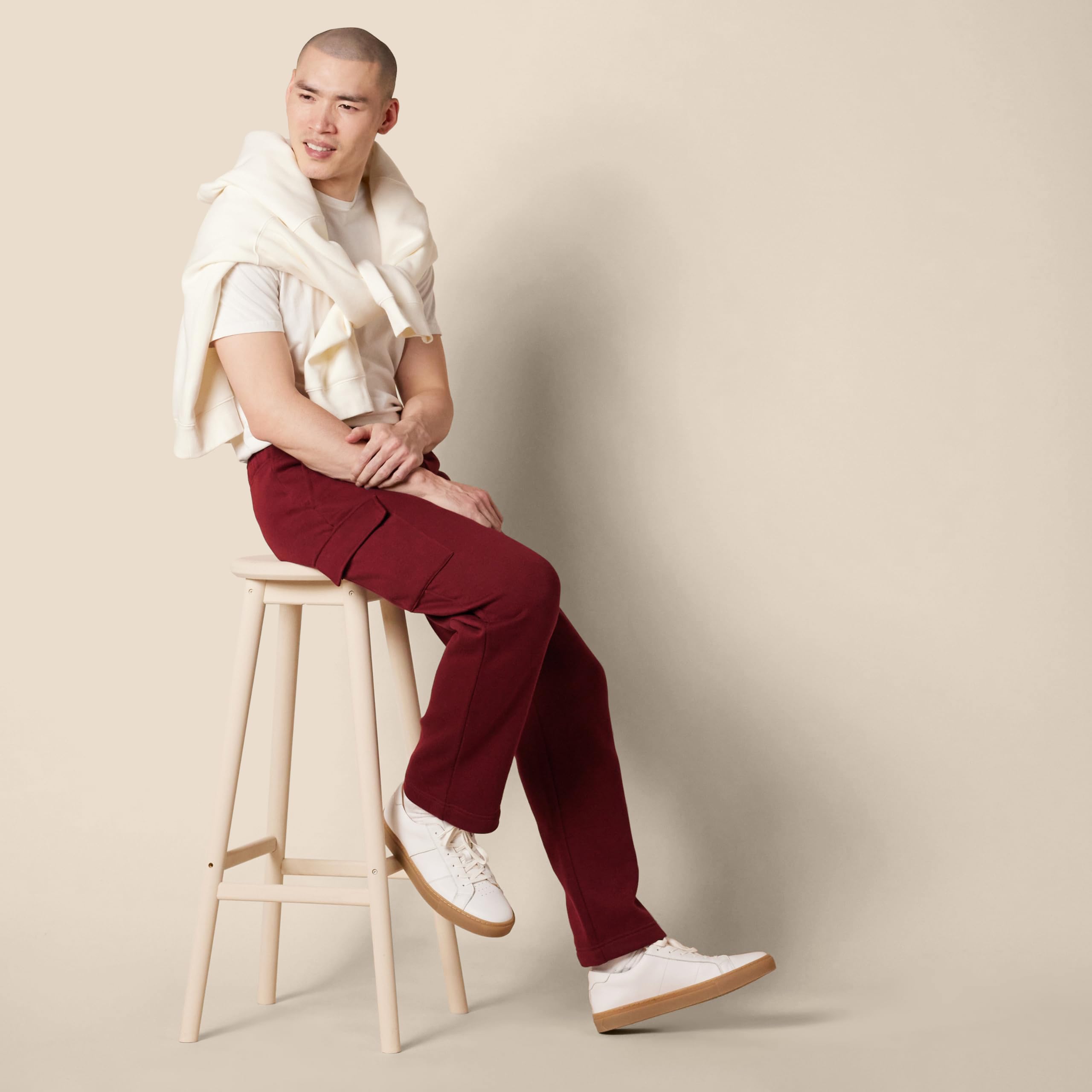 Amazon Essentials Uomo Pantaloni Tuta Cargo in Pile con Orlo Aperto