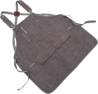 Delantal de Trabajo Multifuncional de Lona Gruesa Resistente y Lavable con Múltiples para Carpinteros Electricistas y Jardinería Color Gris