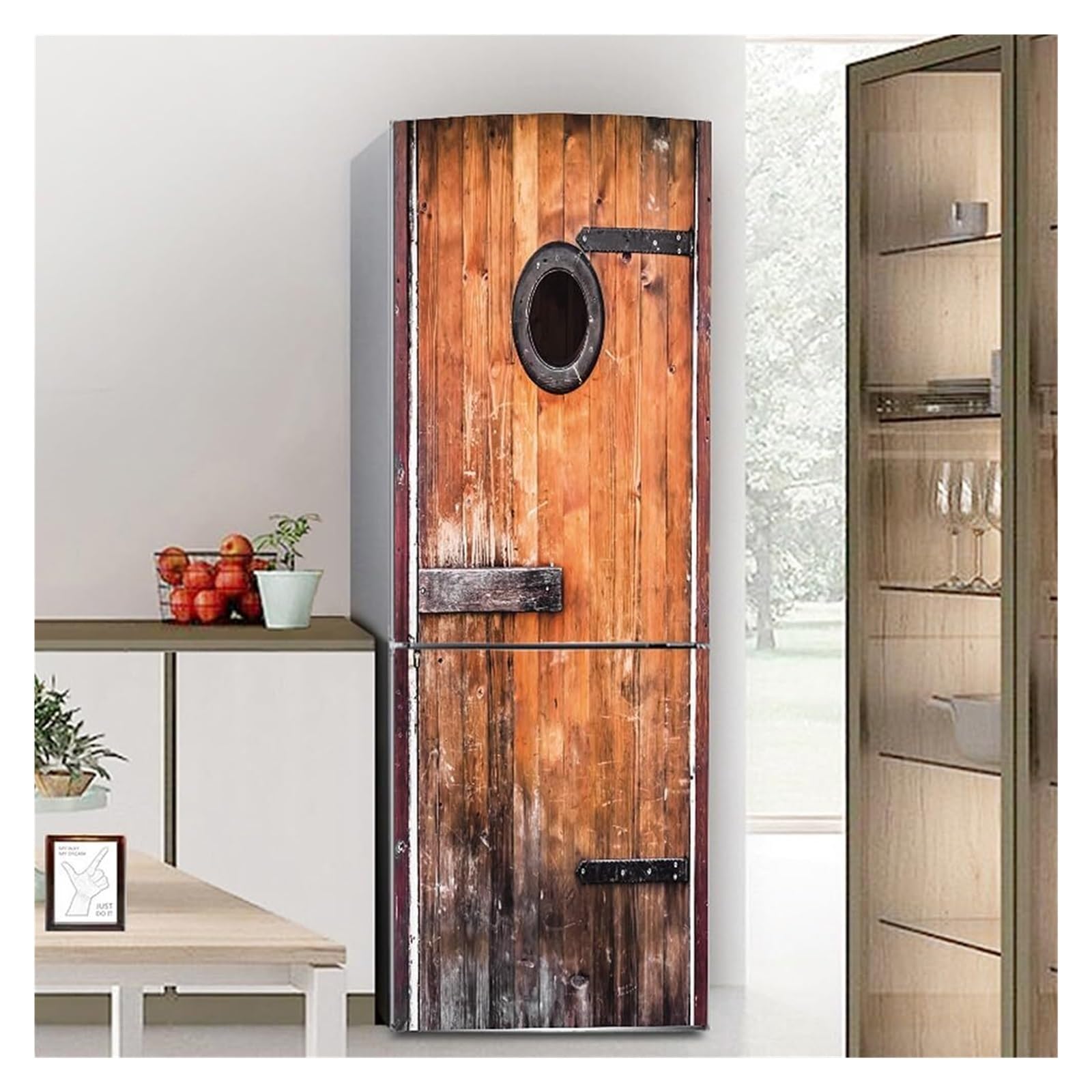 GDHKDDFL Minimalist, luxury-inspired fridge decals, Fridge Sticker Full Covering Door Covers Skins Wall Stickers for Kitchen Decal(S: 60x150 cm)