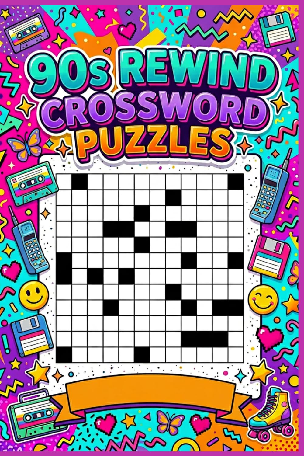 90s Rewind Crossword Puzzles: 60 Nostalgic Large Print Crossword Puzzles for Adults — 1990s Throwback Themes — With Solutions