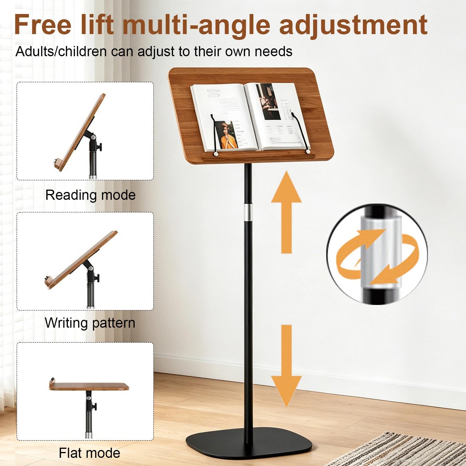 Soporte ajustable 2 en 1 para libros y portátiles con ángulo ajustable