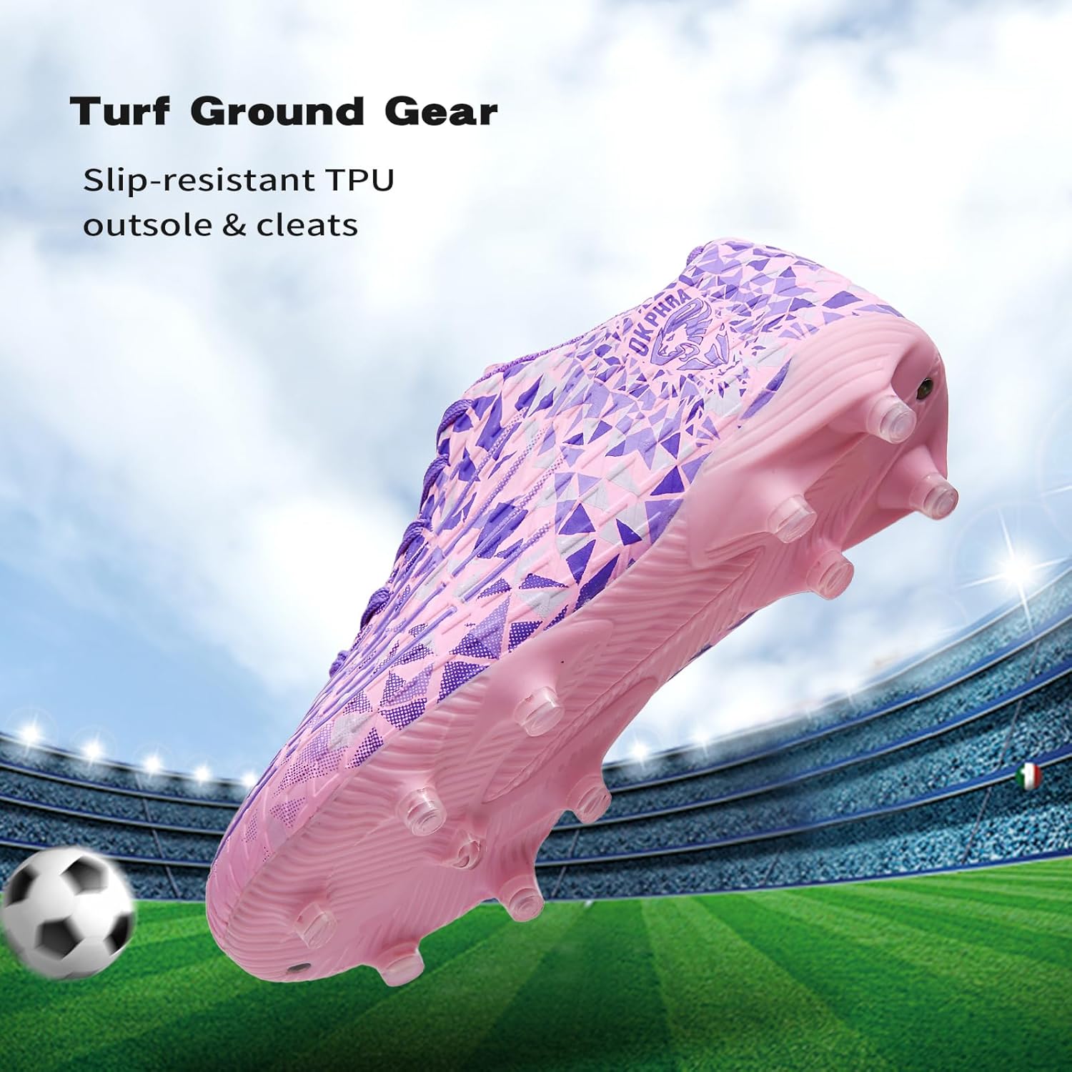 Kids Soccer Cleats Boys Girls Trainning Football Shoes for Little/Big Kid Outdoor Indoor Firm Ground Athletic Turf Lace up - Image 6