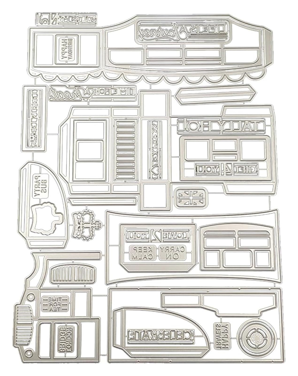 Kit de fabricación de moldes de bricolaje, troqueles de corte de autobús, troqueles de corte de metal, plantilla de álbumes de recortes, troqueles de troquelado de tarjetas, grabado en relieve, álbum