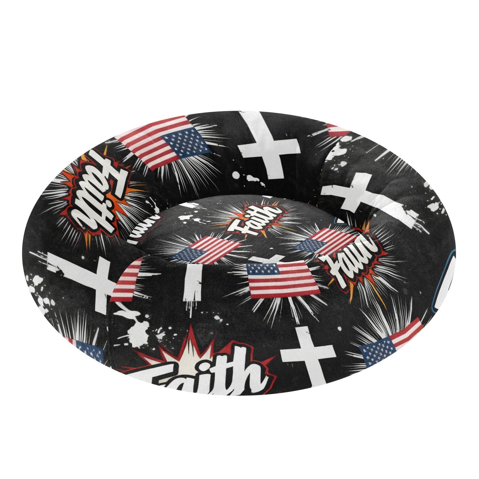 Lit orthopédique pour chien Faith à pois noirs pour des siestes au chaud