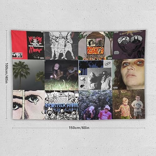 Miniatura 2 de Bandera de tapiz de rapero suicida de cantante, hip hop, para el hogar, universidad, dormitorio para niños, decoración de pared, 40 x 60 pulgadas