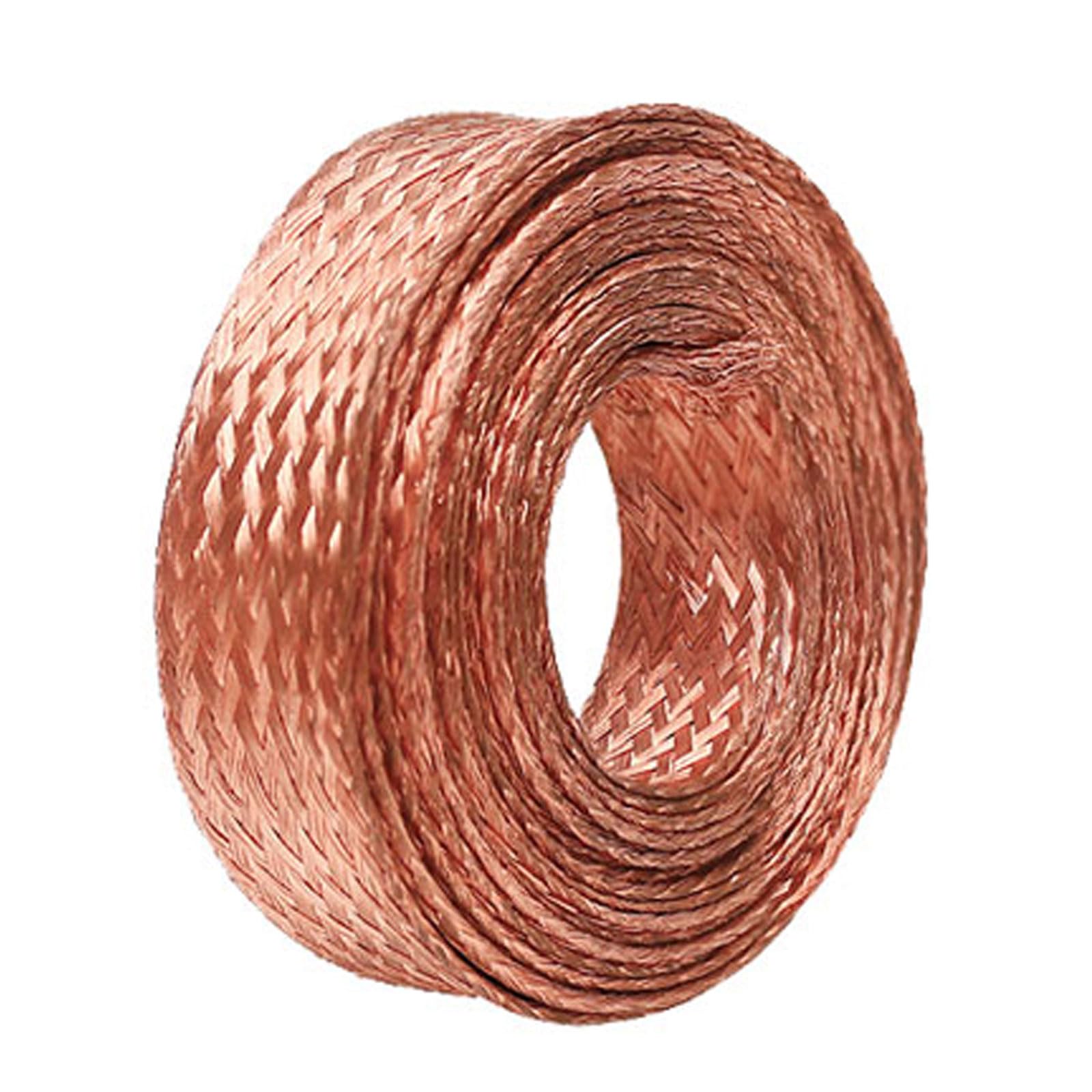 Flaches, kupfergeflochtenes Erdungsband, kupfergef 1 Meter Flat Copper Braid Ground Strap Wire - Copper Braided Cable for Automotive, Industrial, Electronics, Machinery,(8 square)