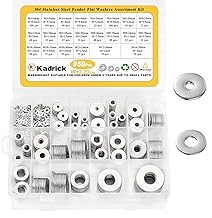 Kadrick 950 Pcs Large Fender Washers and Small Flat Washers Assortment Kit,22 Different Sizes(M2-M14) Metal Washers for Screws/Bolts,Great for Home Handy,304 Stainless Steel