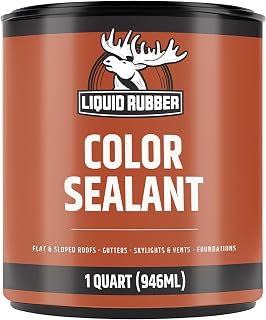 Liquid Rubber Color Waterproof Sealant - Elastomeric Roofing Coating for Flat or Slope Roofs & Foundations - DIY Paint & Leak Repair Membrane Compatible with Metal & Concrete - White, 1 Quart