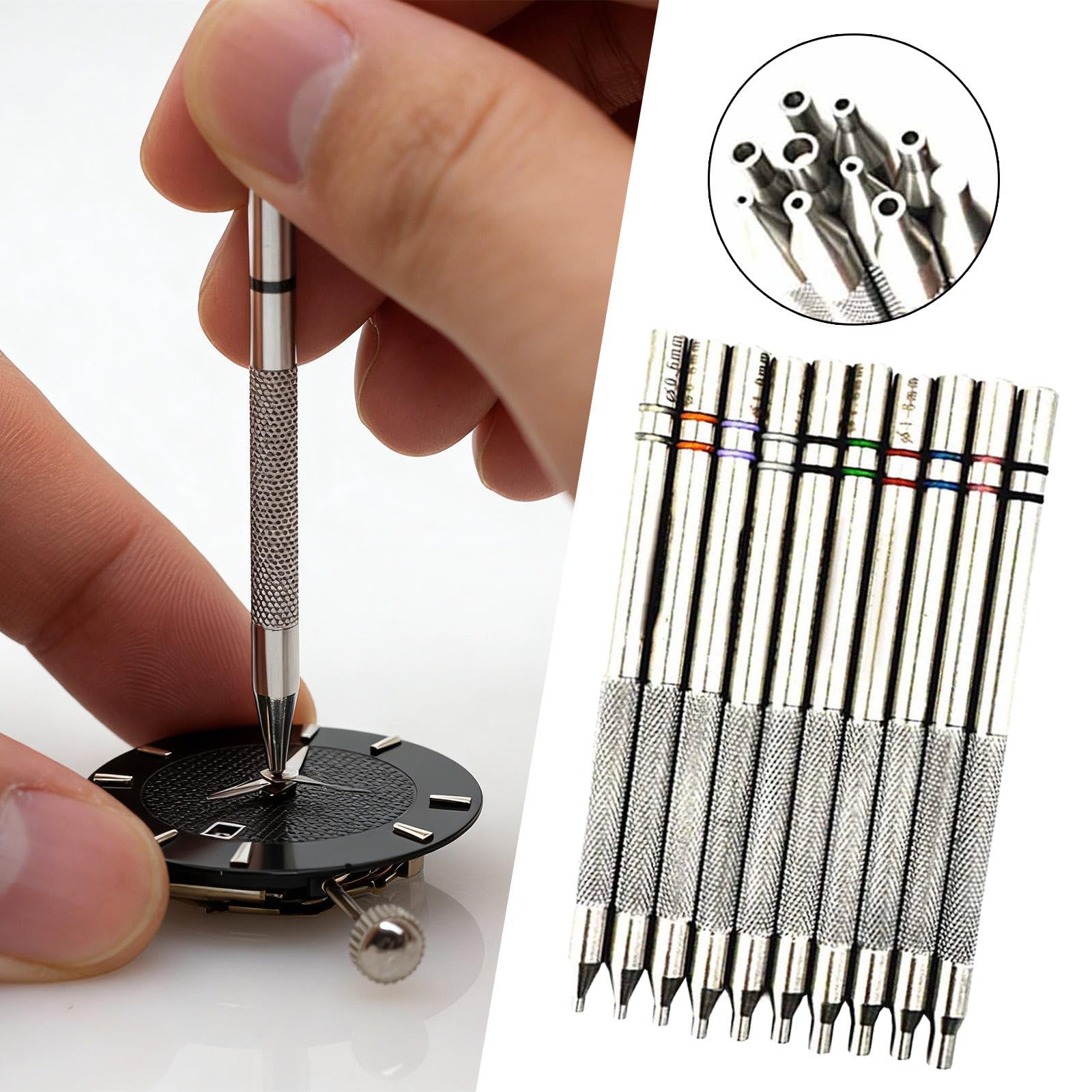 Harilla Kit d'outils de réparation pour Aiguilles de Montre, poussoirs, en Acier Inoxydable, pour horlogers et bijoutiers (Minutes et Secondes).