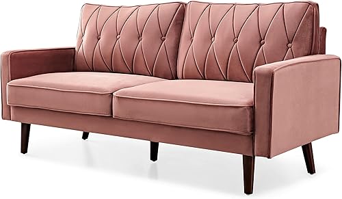 Miniatura 9 de Container Furniture Direct S5739N - Sofá de terciopelo copetudo de estilo moderno para sala de estar con tapicería de tela suave y marco de madera