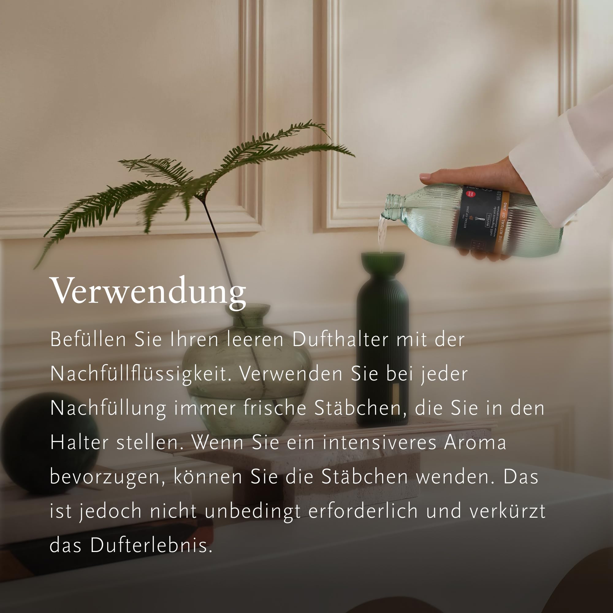 RITUALS Reed Diffuser 1x Nachfüllpack The Ritual of Jing - Zweifach nachfüllbar – Duftstäbchen mit Jujube und Lotusblume – Entspannender Raumduft - 1x 500ml