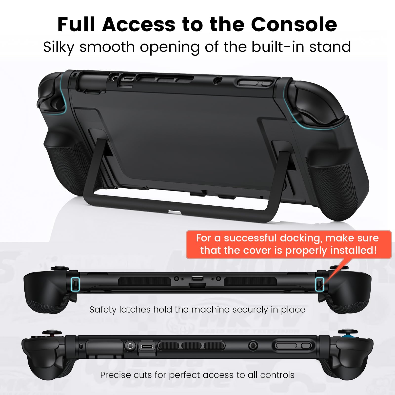 BHGift Etui ochronne na Switch 2 Grip (2025), ulepszone etui ochronne Slim Switch 2, twarda obudowa konsoli, jak prawdziwy gamepad do użytku ręcznego, odporne na wstrząsy i zarysowania, czarne