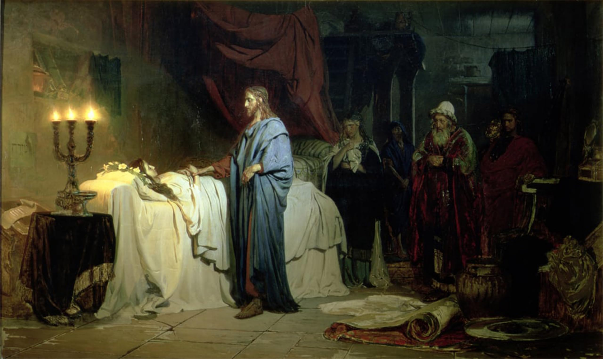 ARTXLXXBN Famous Prints Artwork Pictures Poster Painting Art the Raising of Jairus's Daughter by Ilya Efimovich Repin Artwork Landscape Pictures for Home Decor 60x90cm
