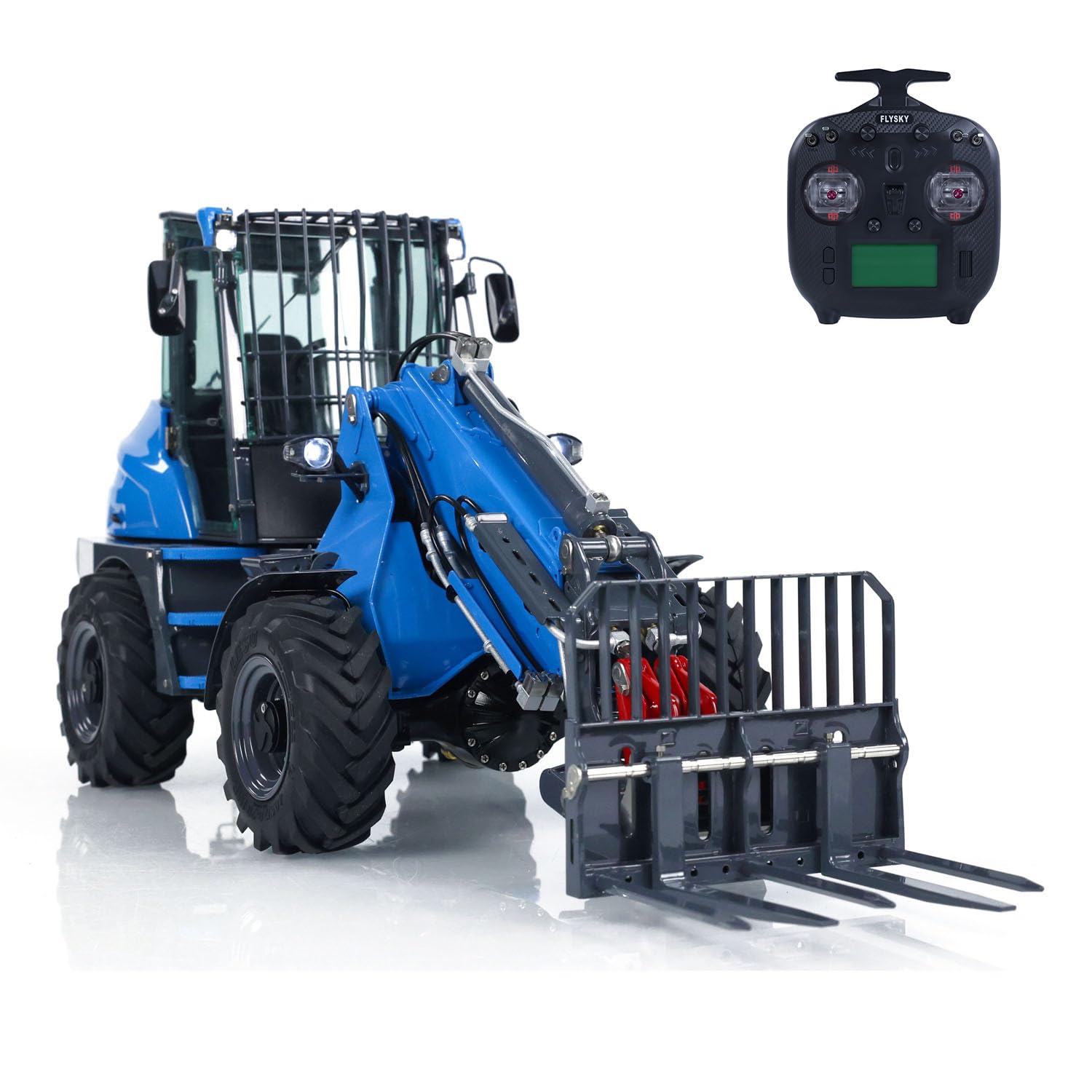 LESU 1 14 AT1050 RC Hydraulic Fork Truck Painted Telescopic Arm Loader Light Sound Motor Servo ESC Hobby