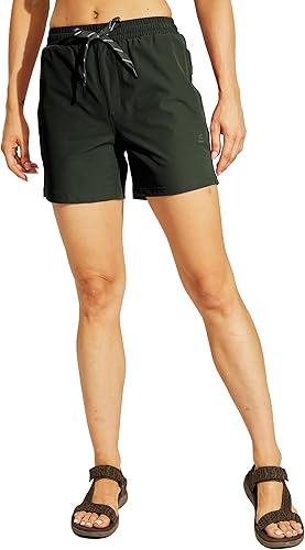 Miniatura 1 de Haimont Pantalones cortos de senderismo de 5 pulgadas para mujer, de secado rápido, ligeros, elásticos, con bolsillos con cremallera, UPF 50+,