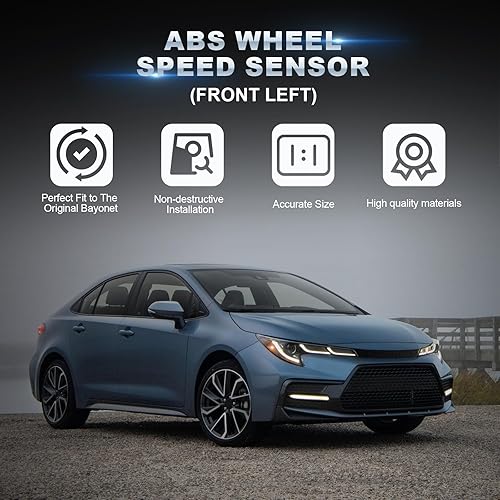 Miniatura 3 de Sensor de velocidad de rueda ABS delantero izquierdo compatible con Toyota Corolla 2019-2022 Reemplazar 89543-12110 89543-02160 (delantero izquierdo)