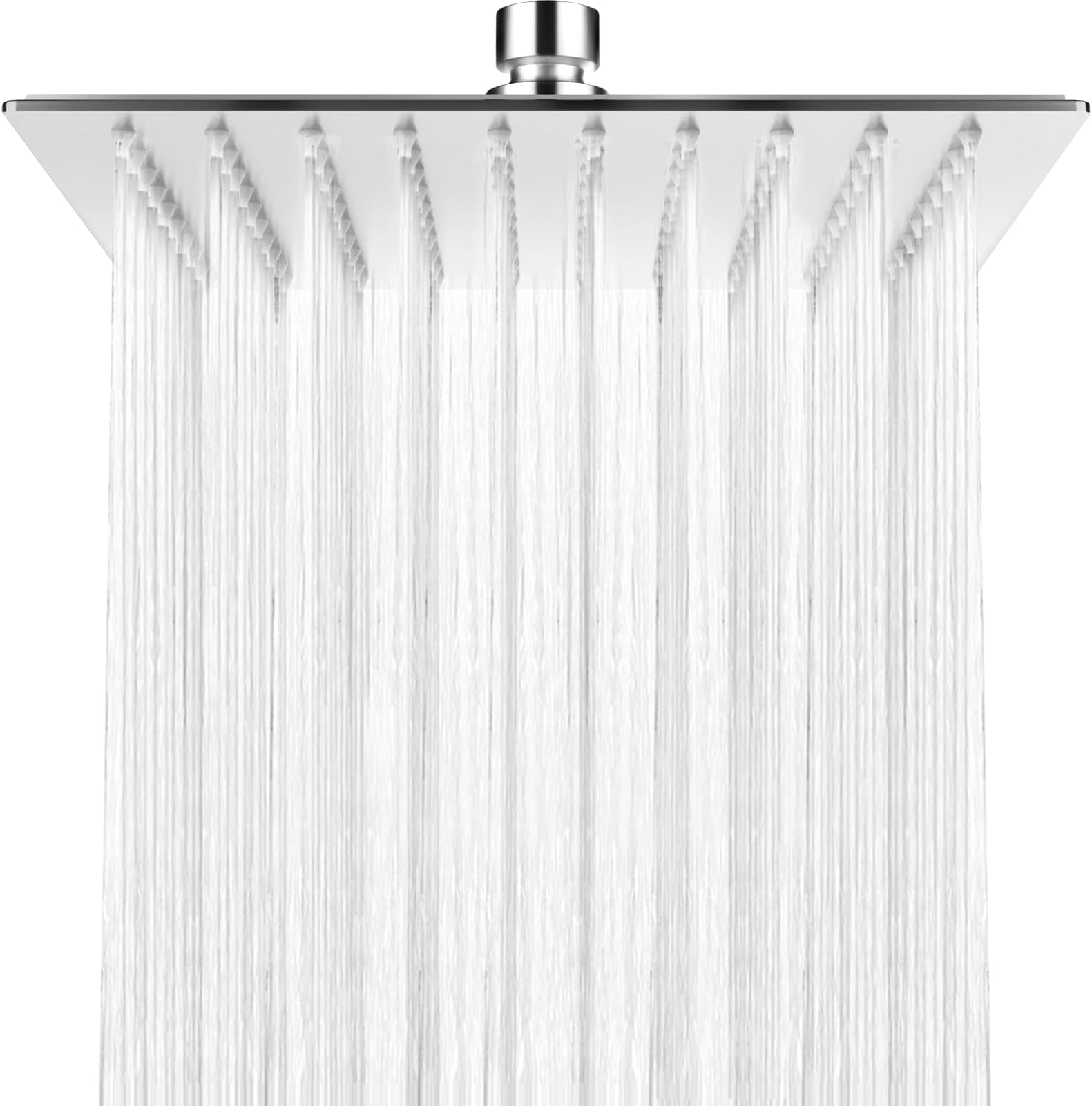 Rain Shower Head 8 inch Large Top Spray Square Showerhead 304 Stainless Steel Ultra Thin Powerful High-Pressure Bathroom Easy Installation Lush Shower Experience