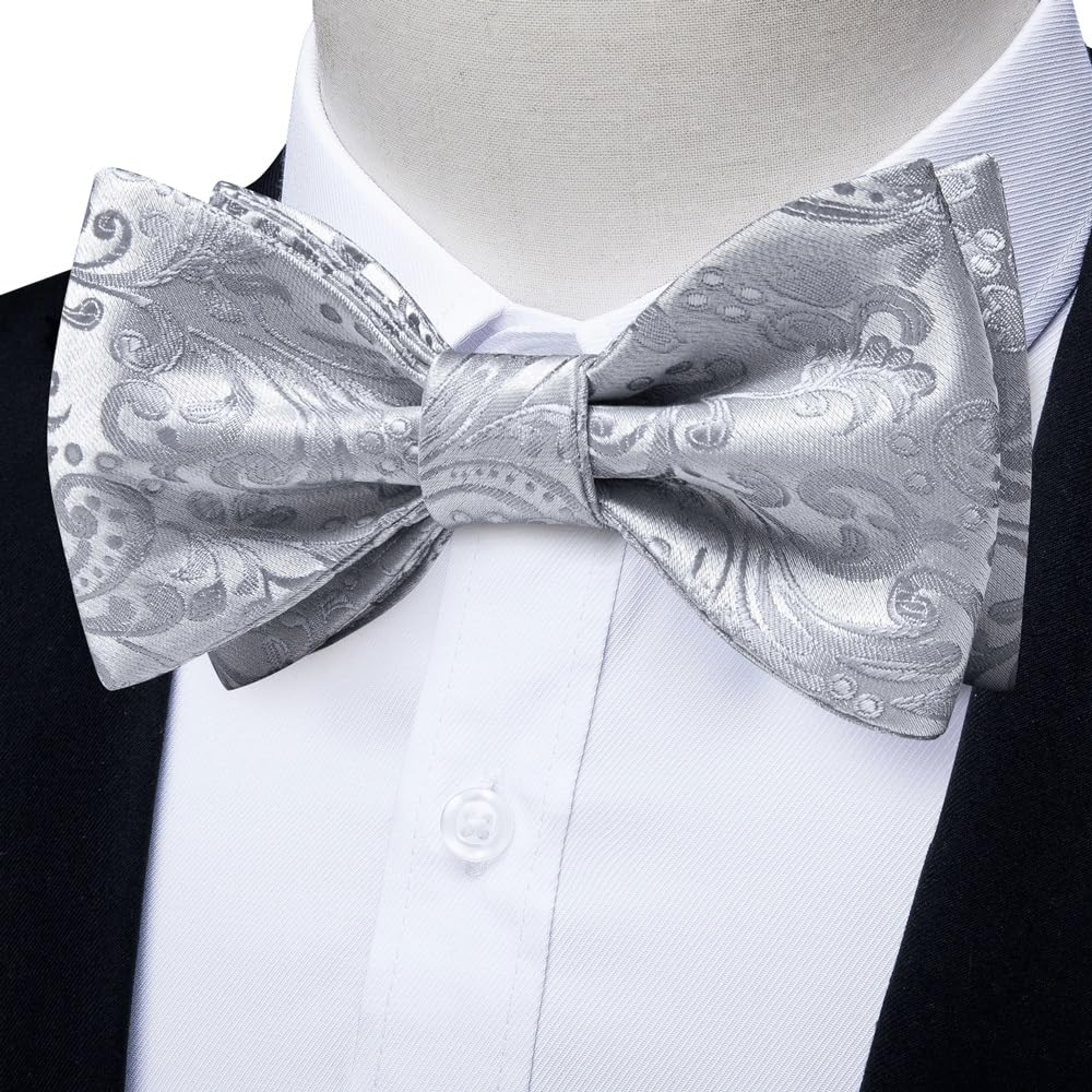 JFDBGU Floral Bowties Wedding Self-tie Bowties for Man Party Not Hanky Cufflinks Set Male Accessories