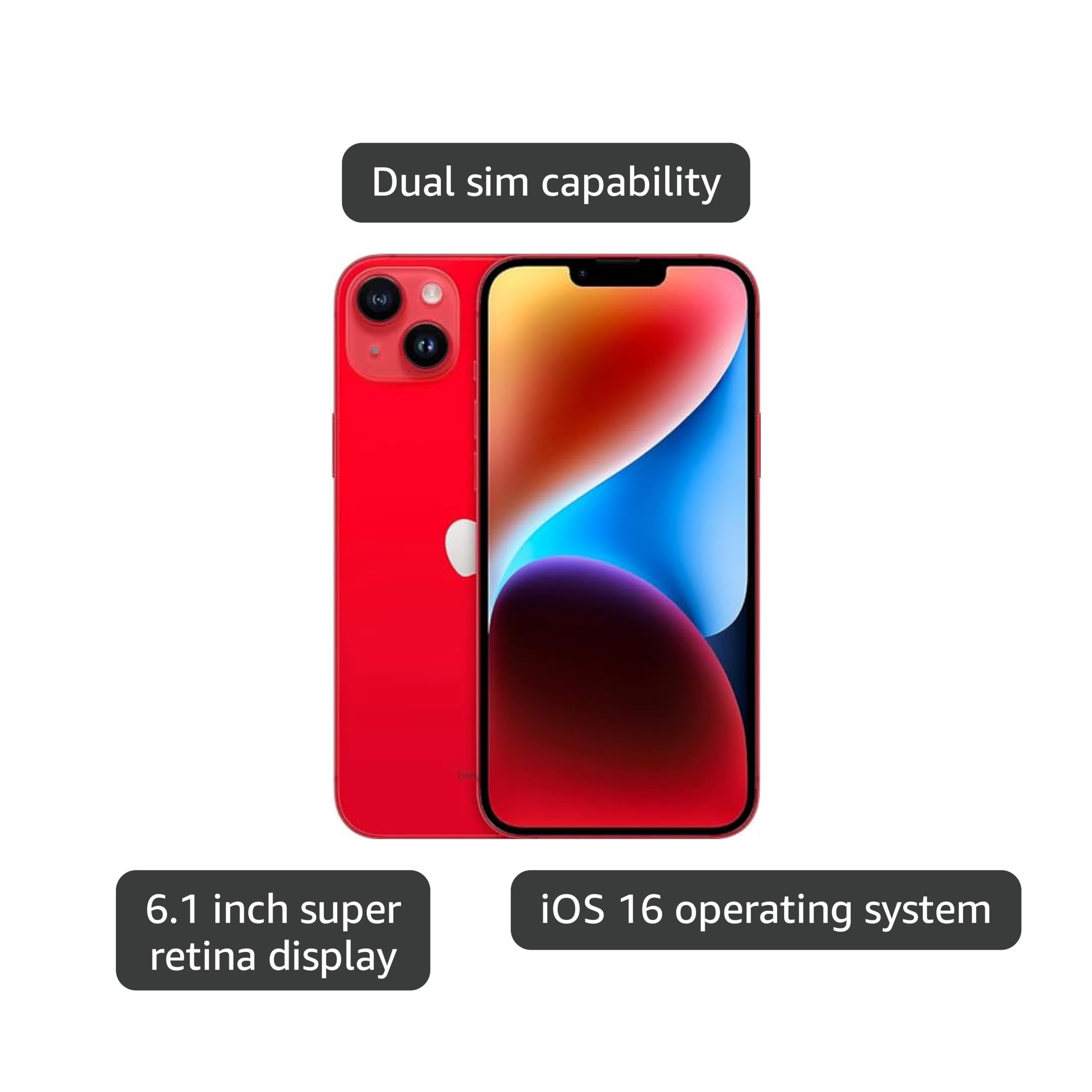 Amazon.com: Apple iPhone 14, 512GB, (PRODUCT) Red - Unlocked