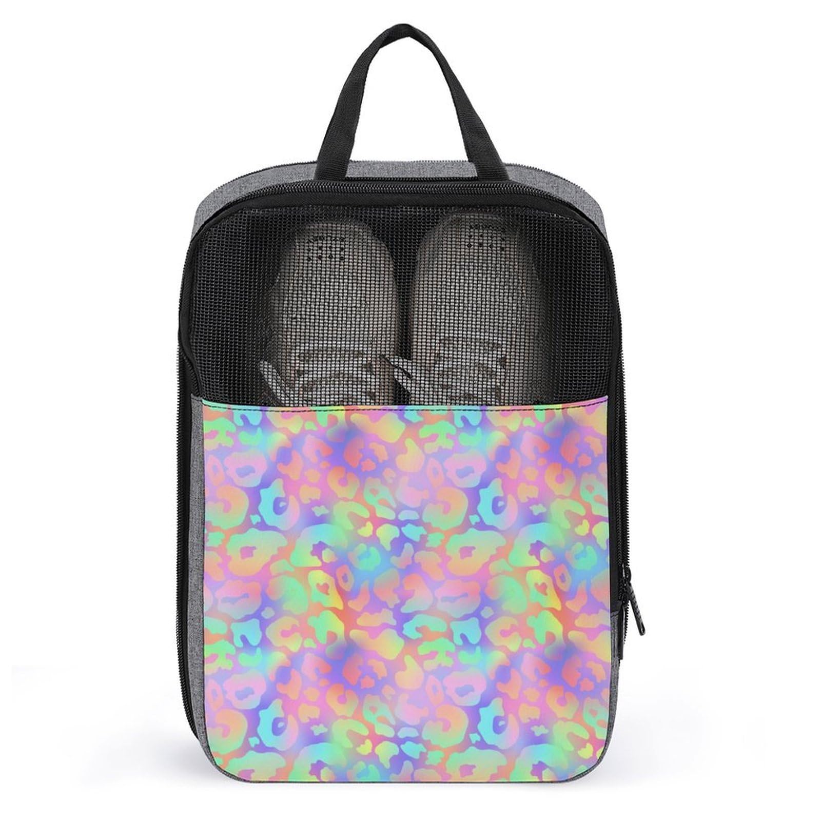 Sac à chaussures de voyage imprimé léopard arc-en-ciel pour valise - 7