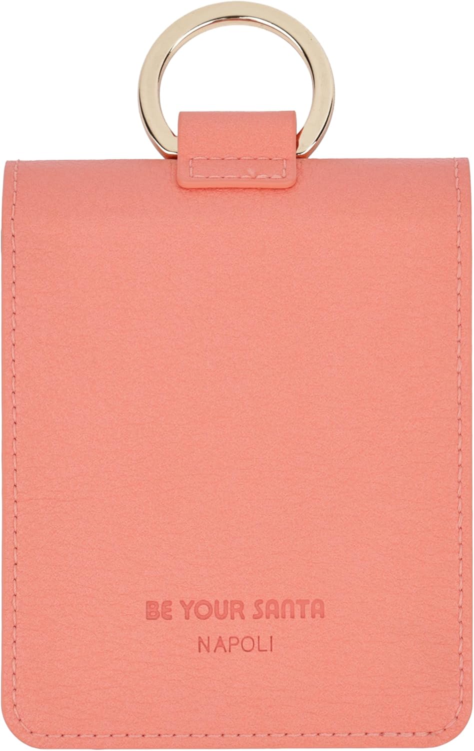 [BeYourSanta] Galaxy Z Flip 4 Venezia & Napoli Wallet Case with Card Holder, Camera Cover, and Hinge Protection - Italian Artificial Leather | (Coral Pink, Galaxy Z Flip 4 Napoli)