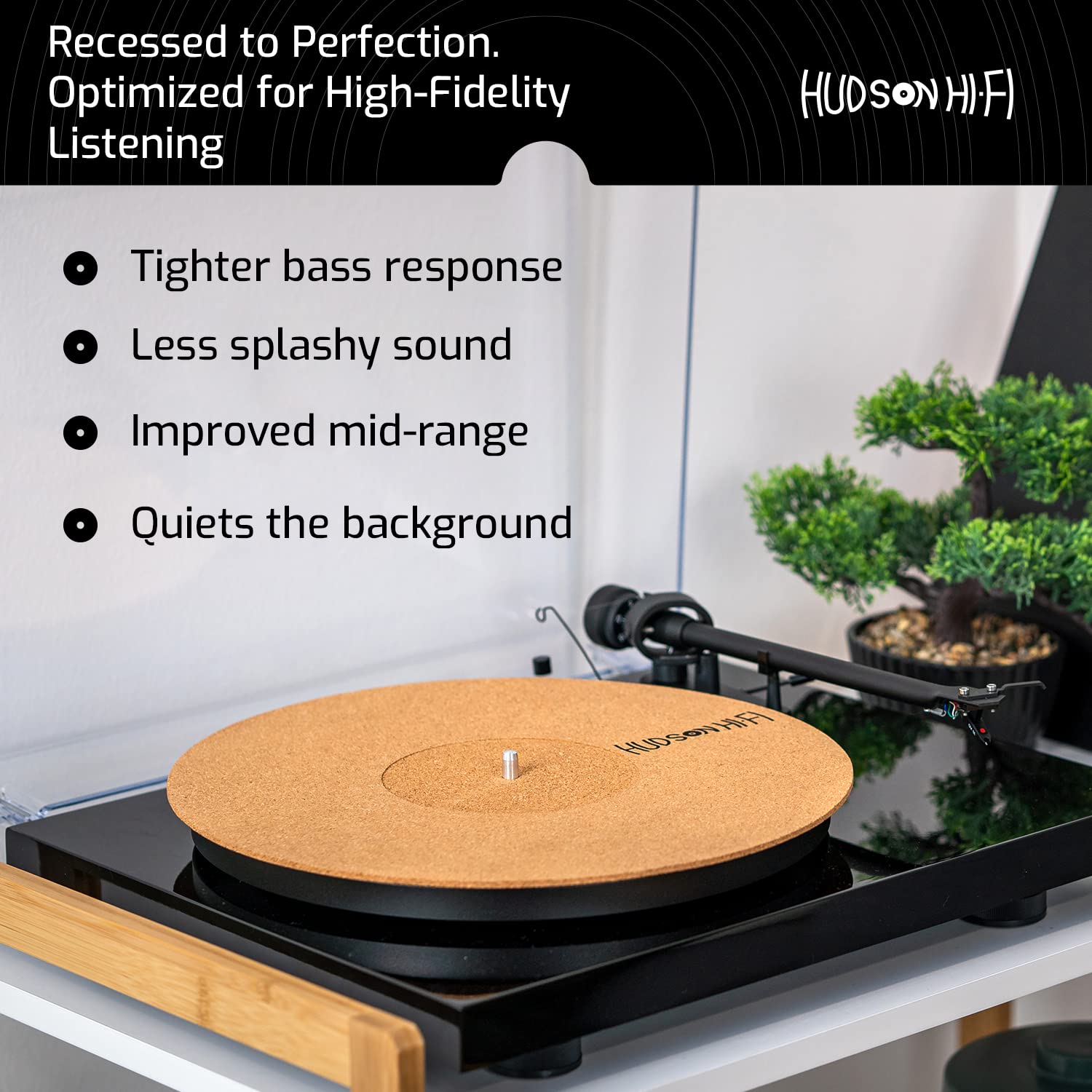 Buy CoRkErY Recessed Turntable Mat 18" Cork Turntable Mat & Anti Static Slipmat for Damped