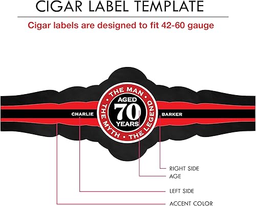 Miniatura 3 de Juego de 16 etiquetas personalizadas para cigarros de cumpleaños, The Man, The Myth, The Legend