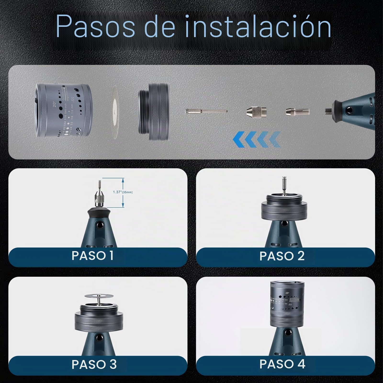 Afilador de electrodos de tungsteno para soldadura TIG, 6 tamaños, 8 ángulos, electrodos de tungsteno, cabezal de molienda versátil, multiángulo, accesorios de soldadura TIG con ranura de separación