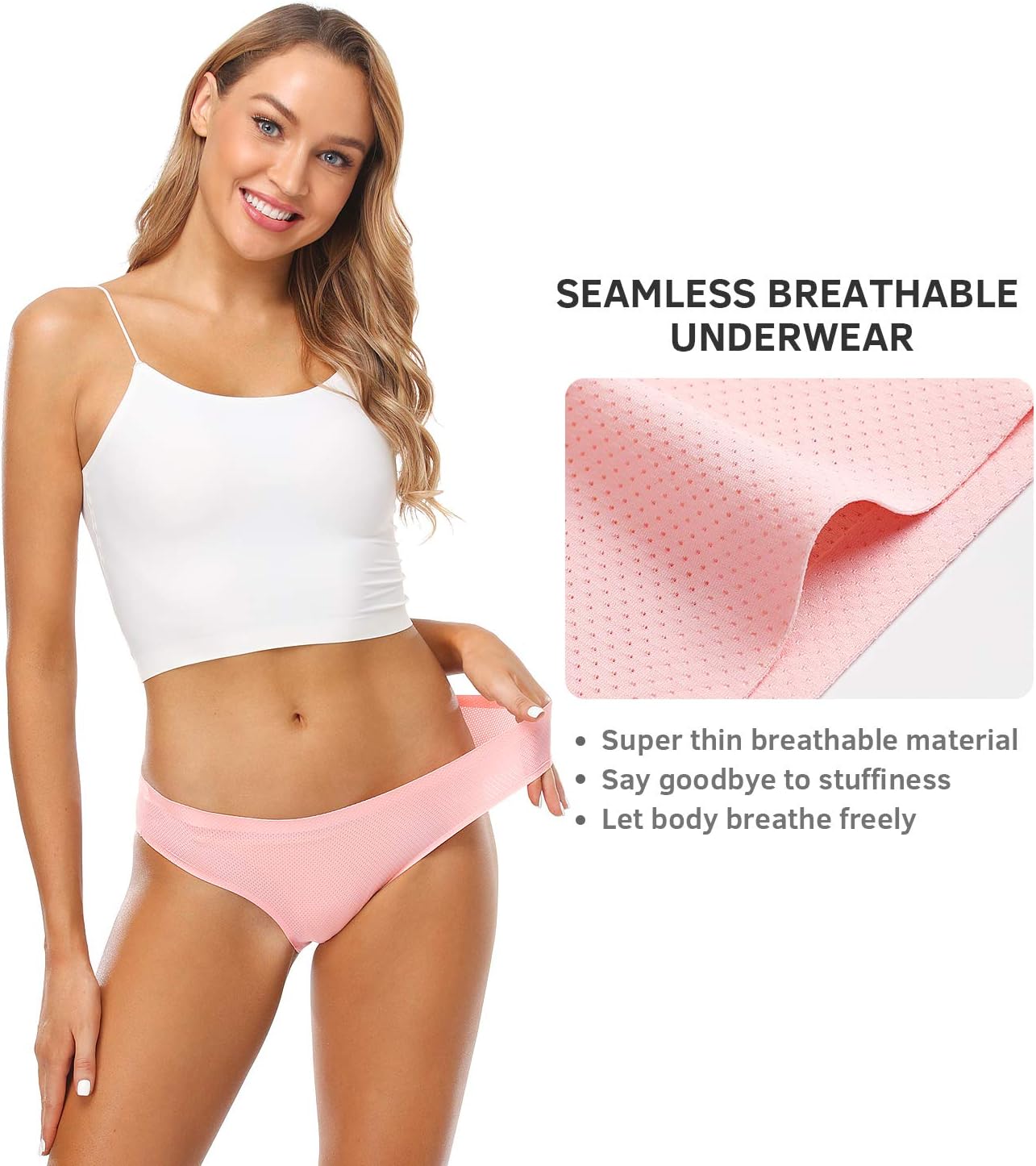 Wealurre Breathable Underwear Women Seamless Bikini Nylon Spandex Mesh Panties - Image 2