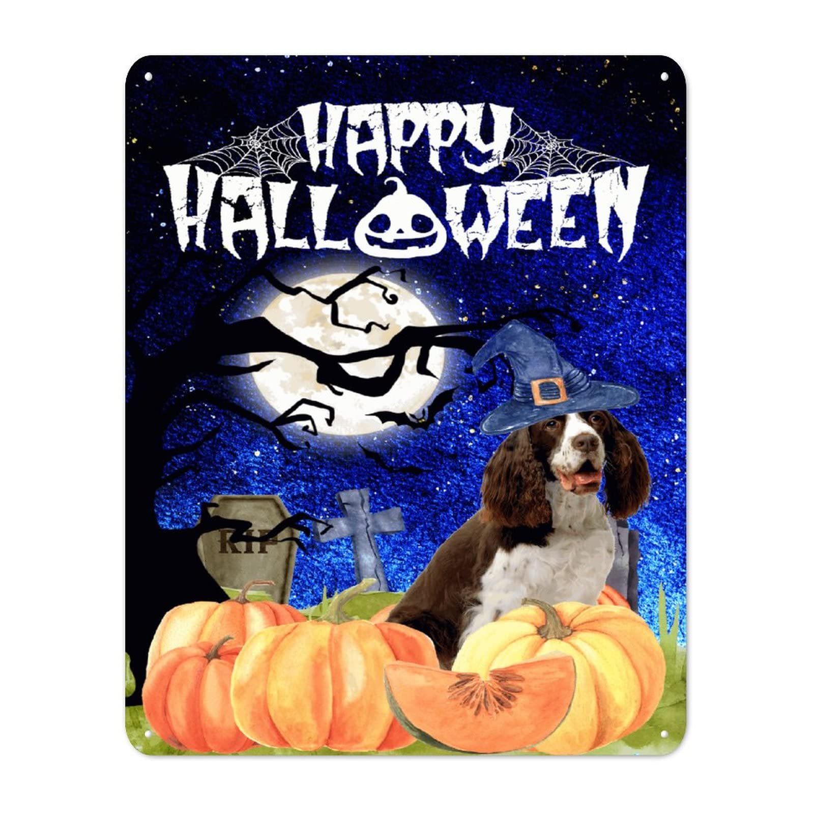 Plaque murale en métal Happy Halloween décoration citrouille de 30x40 cm pour salon