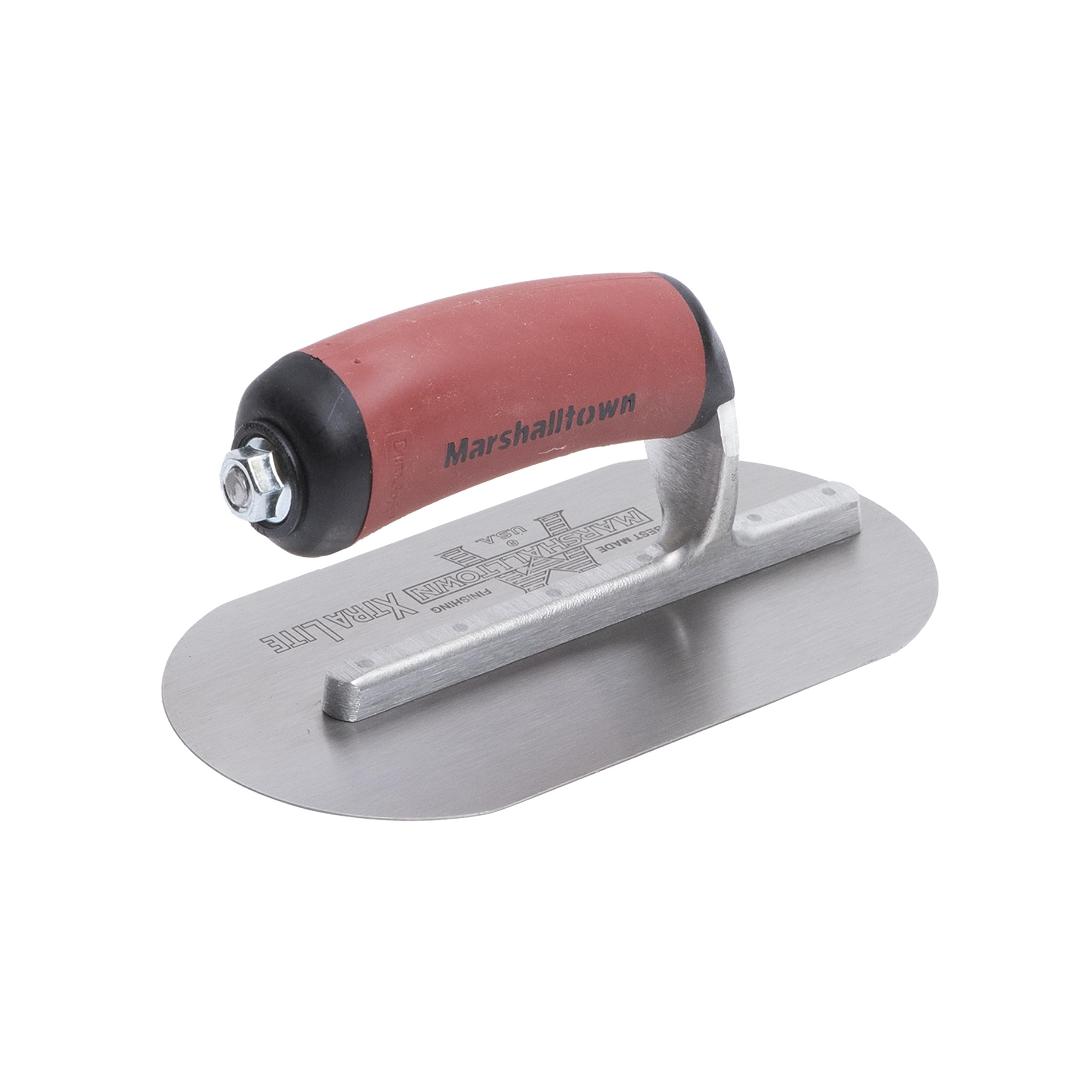 Marshalltown pequeña paleta alisadora, paleta de pared con mango DuraSoft, de acero, dimensiones: 191x102 mm, extremos redondeados