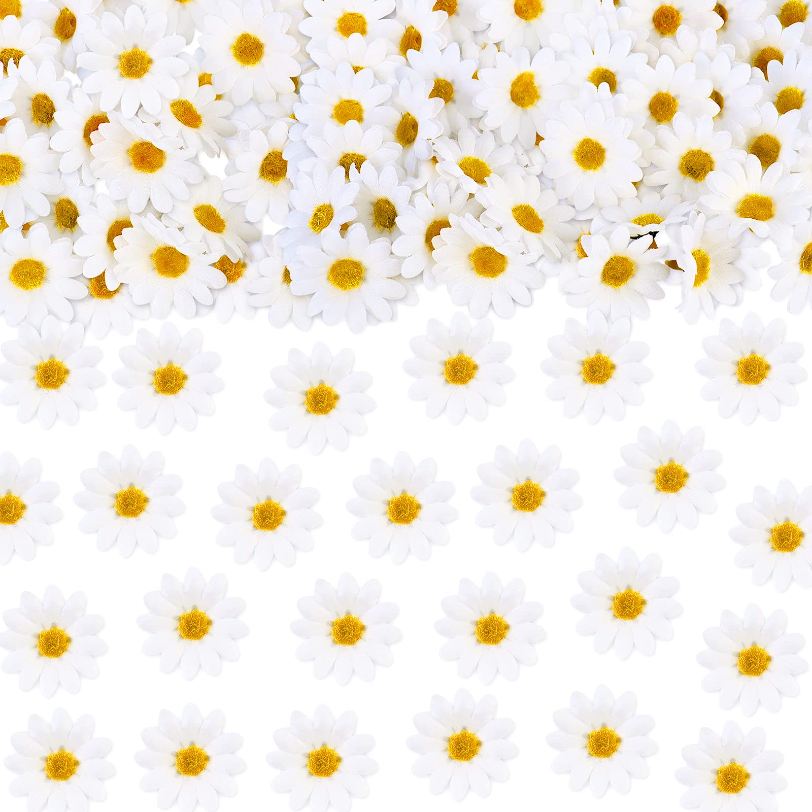 20PCS Daisy Cupcake Toppers Artificial 3D White Daisy Cake Toppers for Girls Birthday Cake Decors Baby Shower Flower Party White Daisy Confetti Table